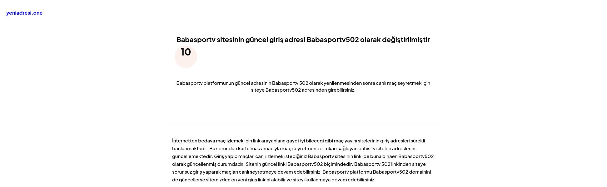 Babasportv sitesinin güncel giriş adresi Babasportv502 olarak değiştirilmiştir - Ekran Görüntüsü