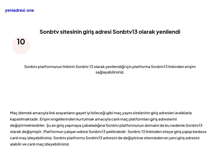 Sonbtv sitesinin giriş adresi Sonbtv13 olarak yenilendi - Ekran Görüntüsü