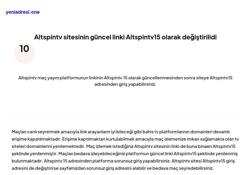 Altspintv sitesinin güncel linki Altspintv15 olarak değiştirilidi - Ekran Görüntüsü