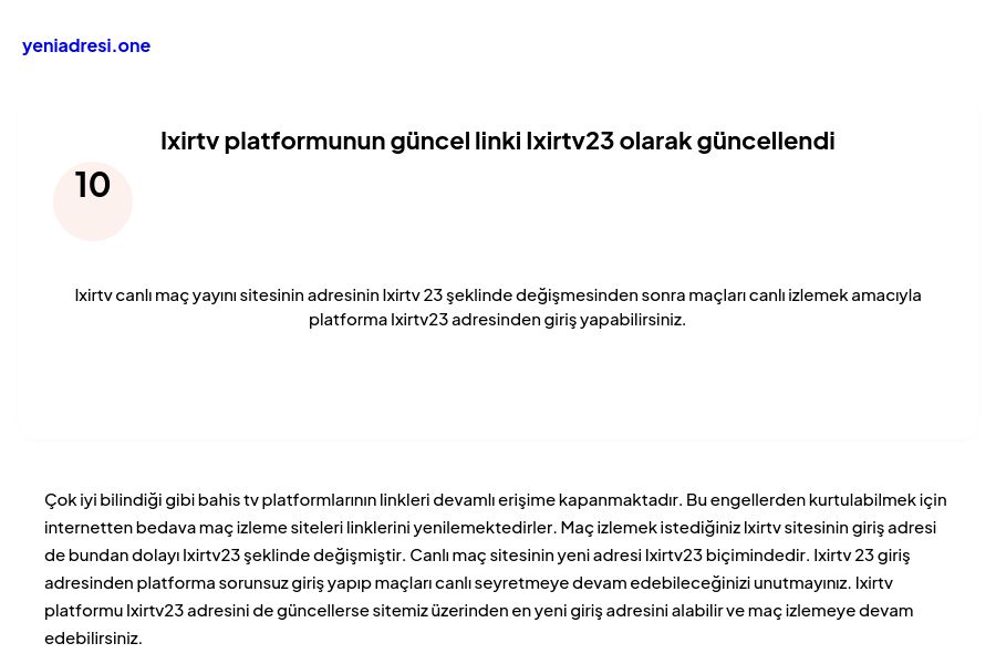 Ixirtv platformunun güncel linki Ixirtv23 olarak güncellendi - Ekran Görüntüsü
