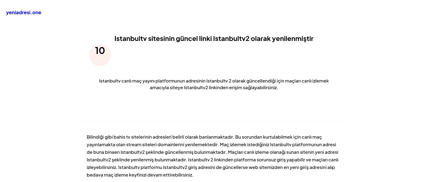 Istanbultv sitesinin güncel linki Istanbultv2 olarak yenilenmiştir - Ekran Görüntüsü
