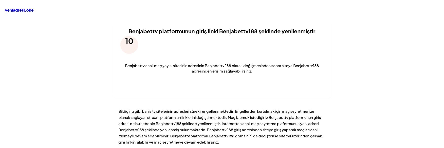 Benjabettv platformunun giriş linki Benjabettv188 şeklinde yenilenmiştir - Ekran Görüntüsü