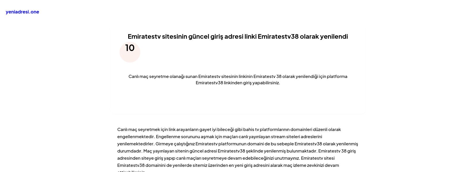 Emiratestv sitesinin güncel giriş adresi linki Emiratestv38 olarak yenilendi - Ekran Görüntüsü