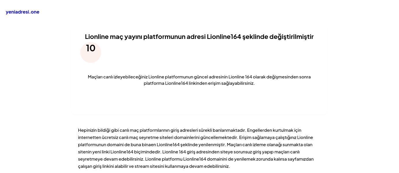 Lionline maç yayını platformunun adresi Lionline164 şeklinde değiştirilmiştir - Ekran Görüntüsü