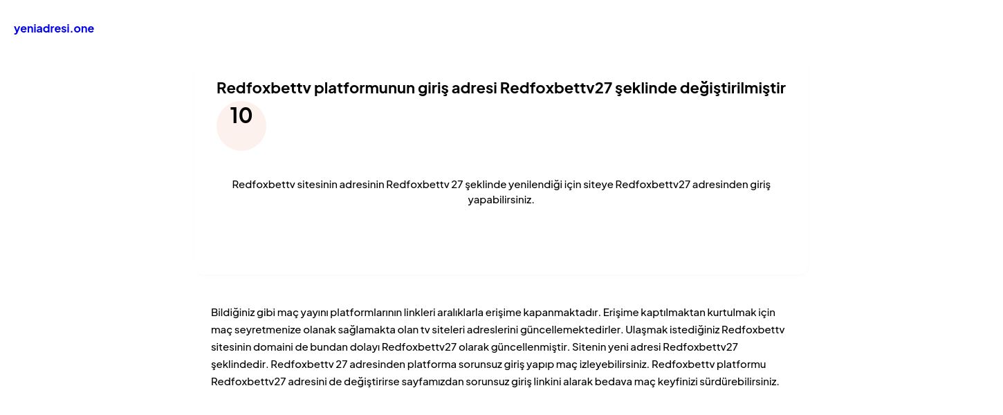 Redfoxbettv platformunun giriş adresi Redfoxbettv27 şeklinde değiştirilmiştir - Ekran Görüntüsü