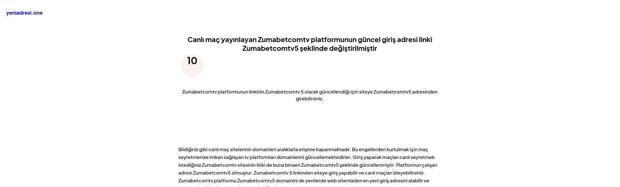 Canlı maç yayınlayan Zumabetcomtv platformunun güncel giriş adresi linki Zumabetcomtv5 şeklinde değiştirilmiştir - Ekran Görüntüsü