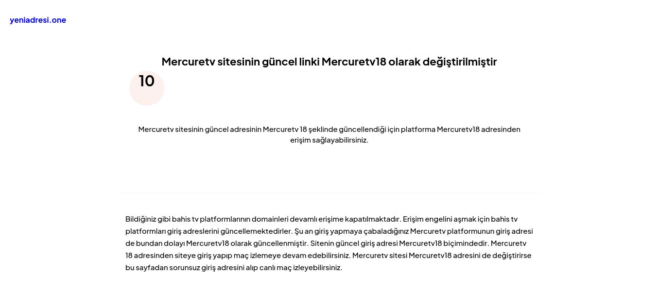 Mercuretv sitesinin güncel linki Mercuretv18 olarak değiştirilmiştir - Ekran Görüntüsü