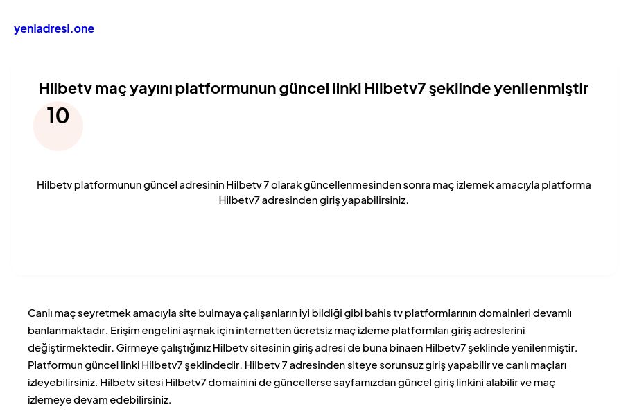 Hilbetv maç yayını platformunun güncel linki Hilbetv7 şeklinde yenilenmiştir - Ekran Görüntüsü