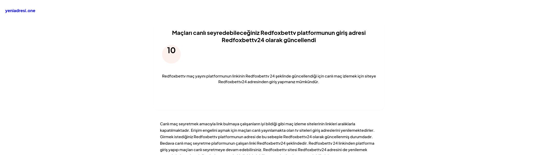 Maçları canlı seyredebileceğiniz Redfoxbettv platformunun giriş adresi Redfoxbettv24 olarak güncellendi - Ekran Görüntüsü