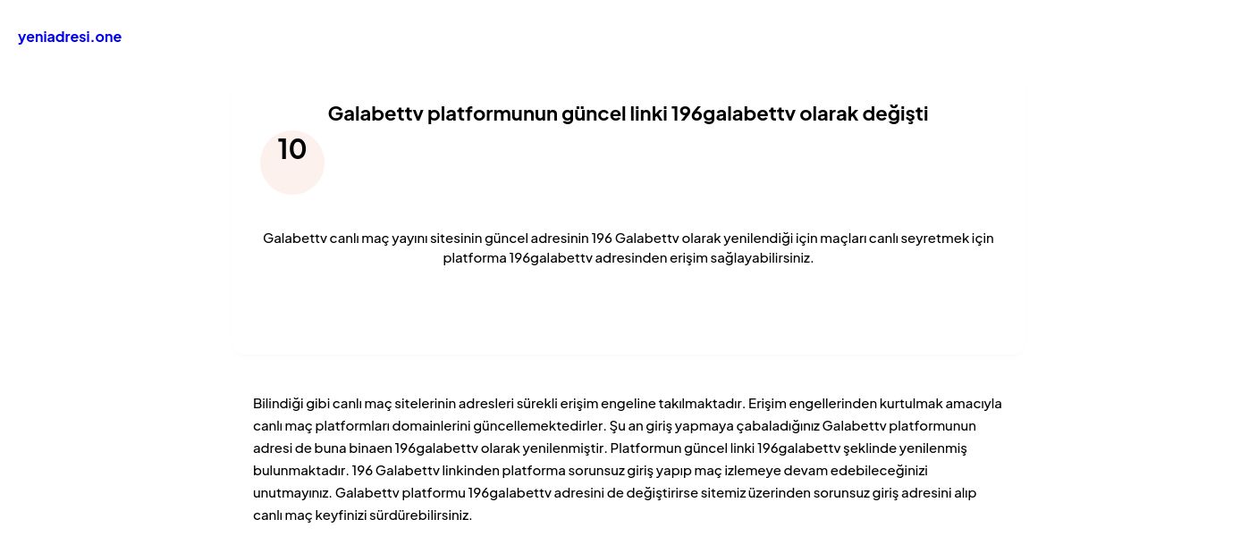 Galabettv platformunun güncel linki 196galabettv olarak değişti - Ekran Görüntüsü