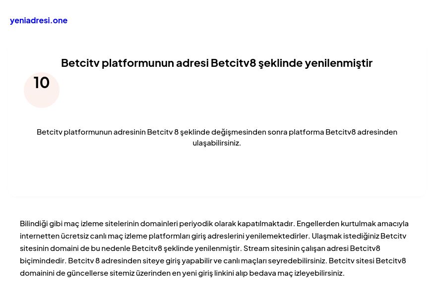Betcitv platformunun adresi Betcitv8 şeklinde yenilenmiştir - Ekran Görüntüsü
