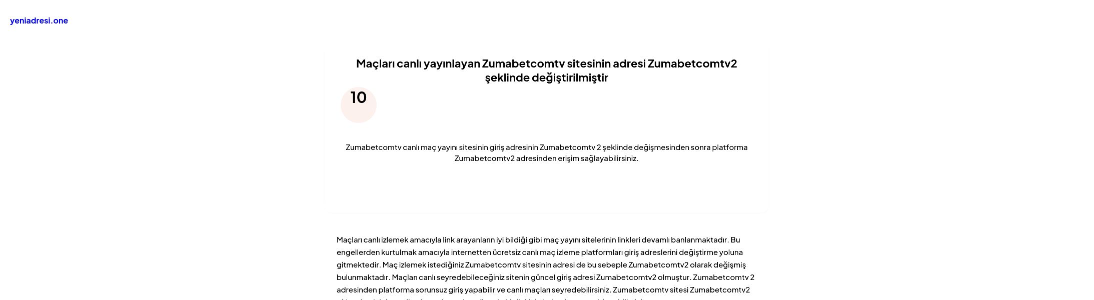 Maçları canlı yayınlayan Zumabetcomtv sitesinin adresi Zumabetcomtv2 şeklinde değiştirilmiştir - Ekran Görüntüsü