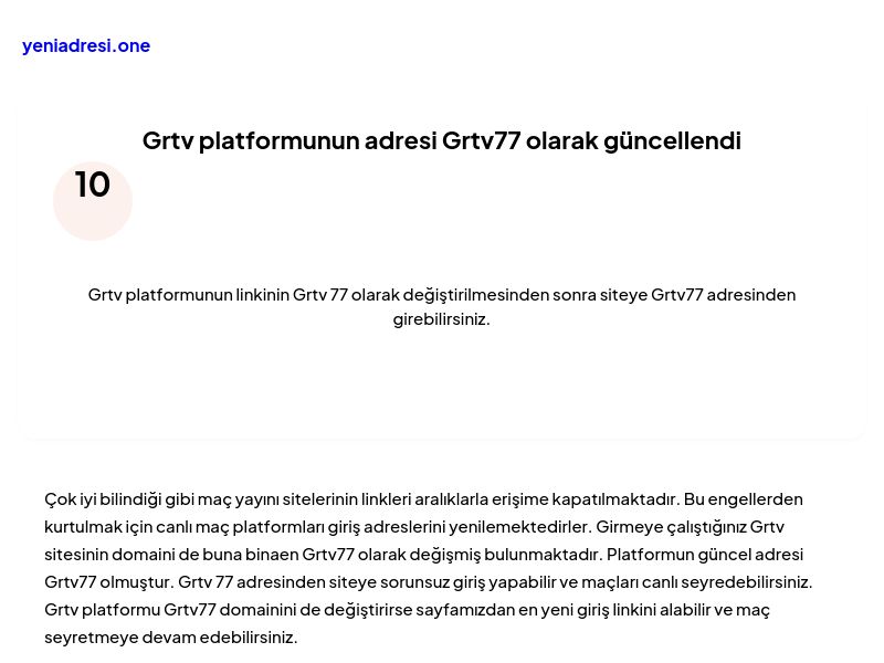 Grtv platformunun adresi Grtv77 olarak güncellendi - Ekran Görüntüsü