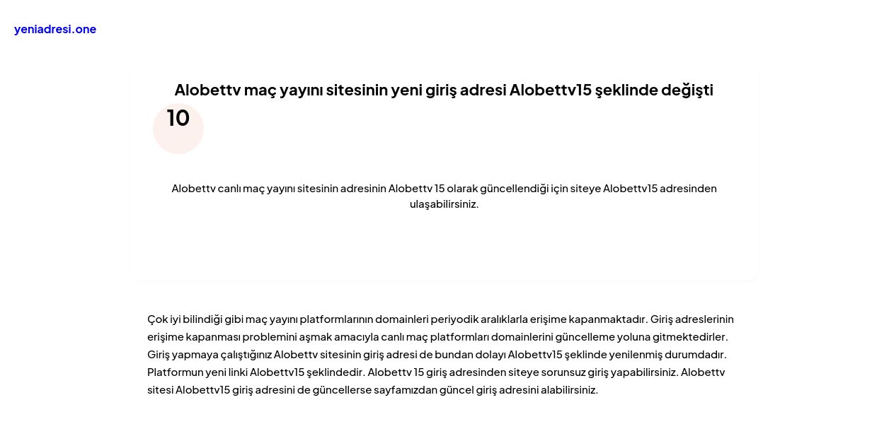 Alobettv maç yayını sitesinin yeni giriş adresi Alobettv15 şeklinde değişti - Ekran Görüntüsü