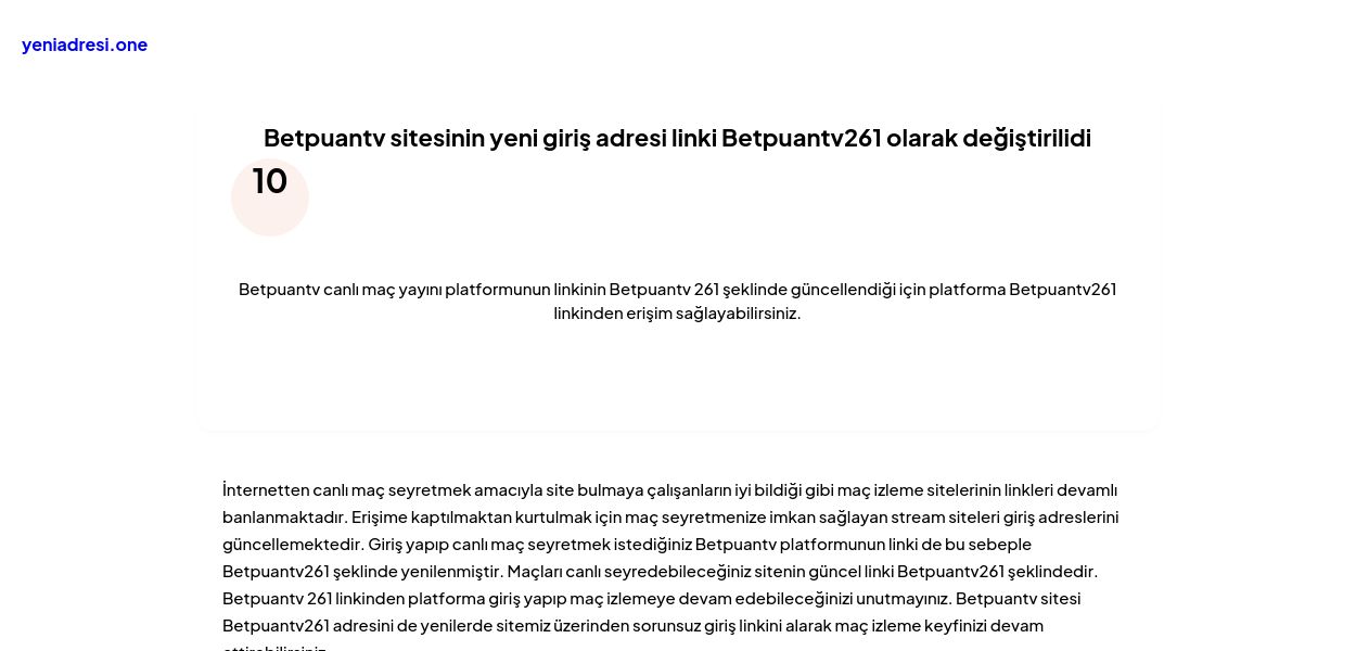 Betpuantv sitesinin yeni giriş adresi linki Betpuantv261 olarak değiştirilidi - Ekran Görüntüsü