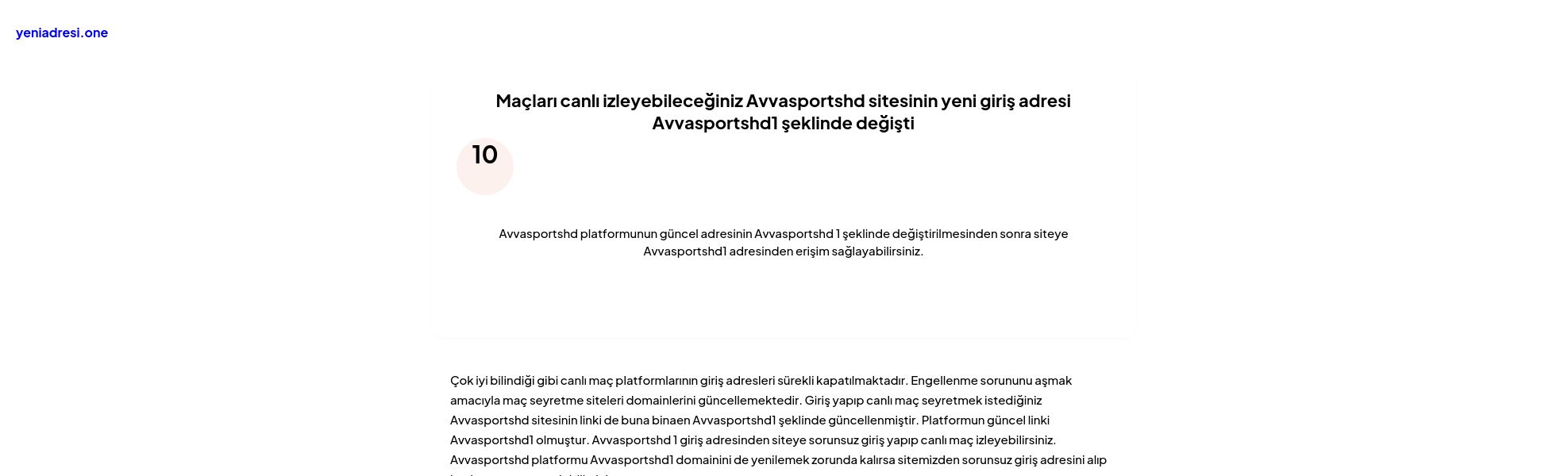 Maçları canlı izleyebileceğiniz Avvasportshd sitesinin yeni giriş adresi Avvasportshd1 şeklinde değişti - Ekran Görüntüsü