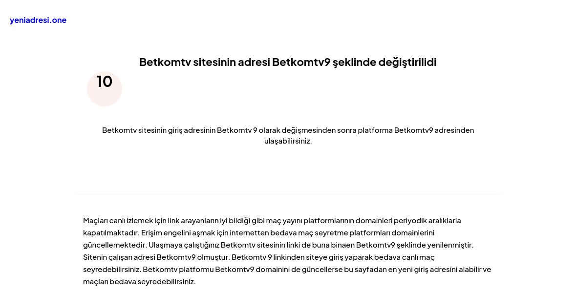 Betkomtv sitesinin adresi Betkomtv9 şeklinde değiştirilidi - Ekran Görüntüsü