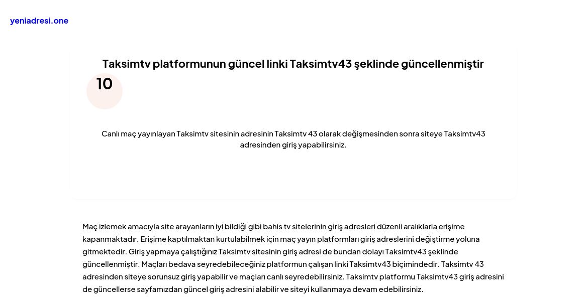 Taksimtv platformunun güncel linki Taksimtv43 şeklinde güncellenmiştir - Ekran Görüntüsü