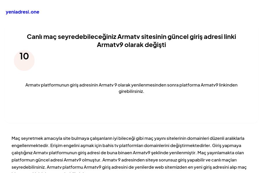 Canlı maç seyredebileceğiniz Armatv sitesinin güncel giriş adresi linki Armatv9 olarak değişti - Ekran Görüntüsü