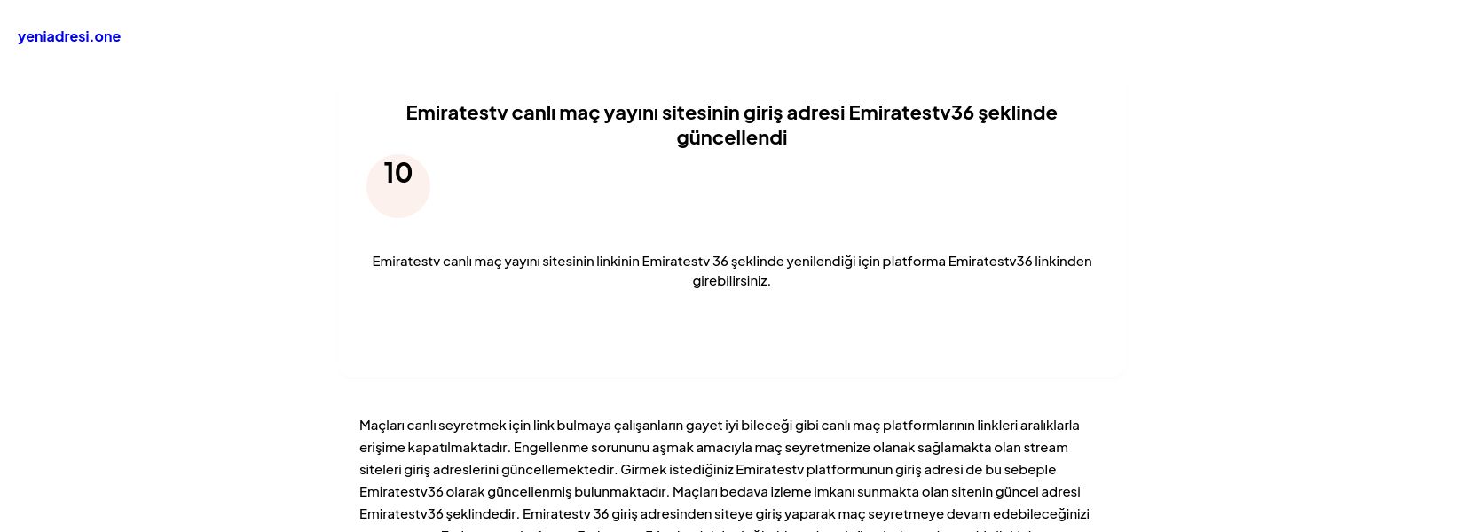 Emiratestv canlı maç yayını sitesinin giriş adresi Emiratestv36 şeklinde güncellendi - Ekran Görüntüsü