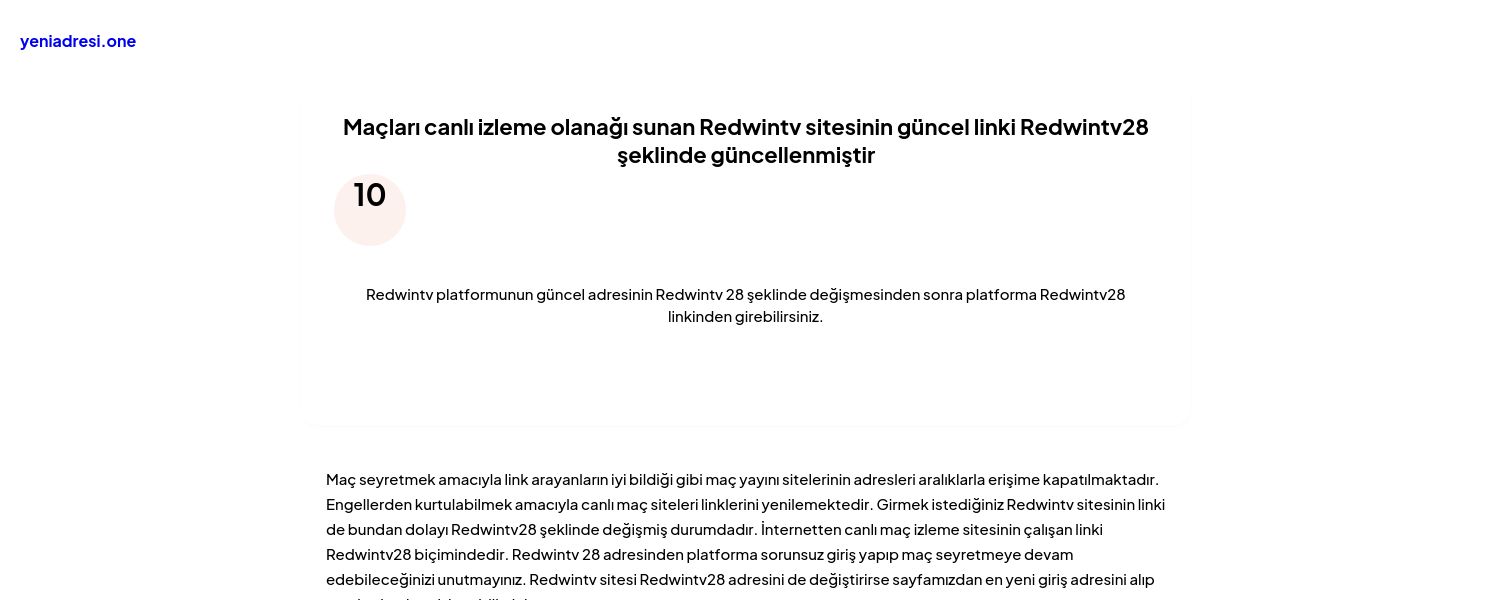 Maçları canlı izleme olanağı sunan Redwintv sitesinin güncel linki Redwintv28 şeklinde güncellenmiştir - Ekran Görüntüsü