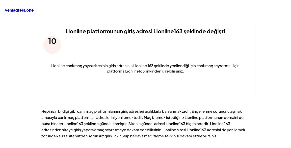 Lionline platformunun giriş adresi Lionline163 şeklinde değişti - Ekran Görüntüsü