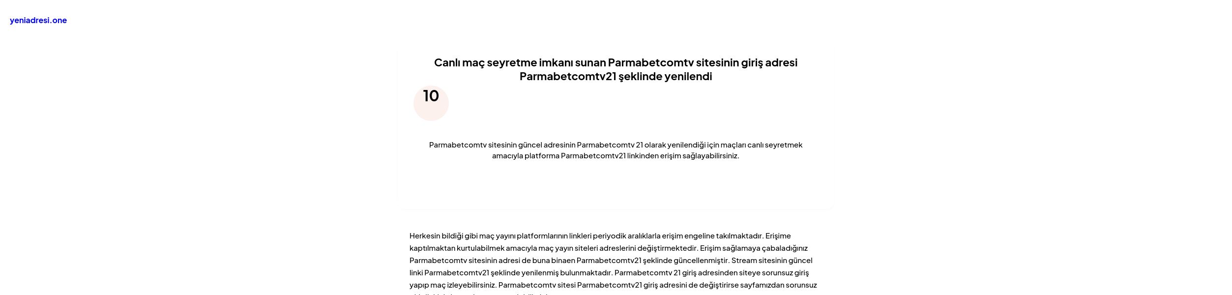 Canlı maç seyretme imkanı sunan Parmabetcomtv sitesinin giriş adresi Parmabetcomtv21 şeklinde yenilendi - Ekran Görüntüsü