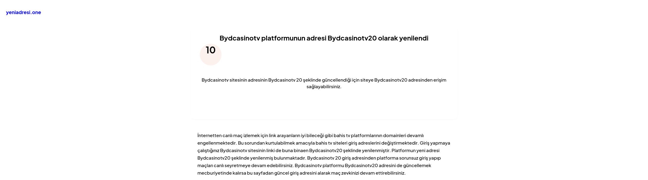 Bydcasinotv platformunun adresi Bydcasinotv20 olarak yenilendi - Ekran Görüntüsü
