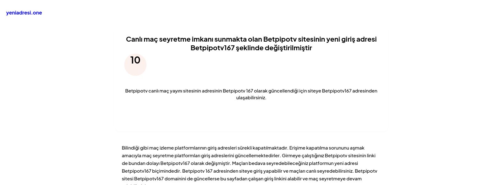 Canlı maç seyretme imkanı sunmakta olan Betpipotv sitesinin yeni giriş adresi Betpipotv167 şeklinde değiştirilmiştir - Ekran Görüntüsü