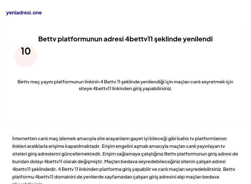 Bettv platformunun adresi 4bettv11 şeklinde yenilendi - Ekran Görüntüsü