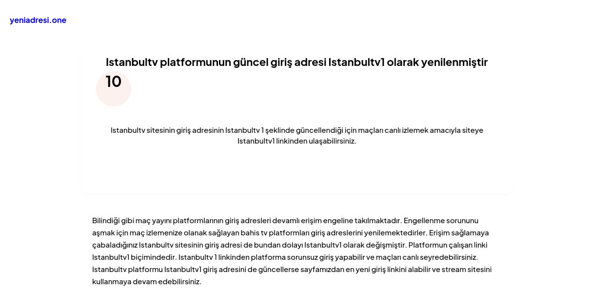 Istanbultv platformunun güncel giriş adresi Istanbultv1 olarak yenilenmiştir - Ekran Görüntüsü