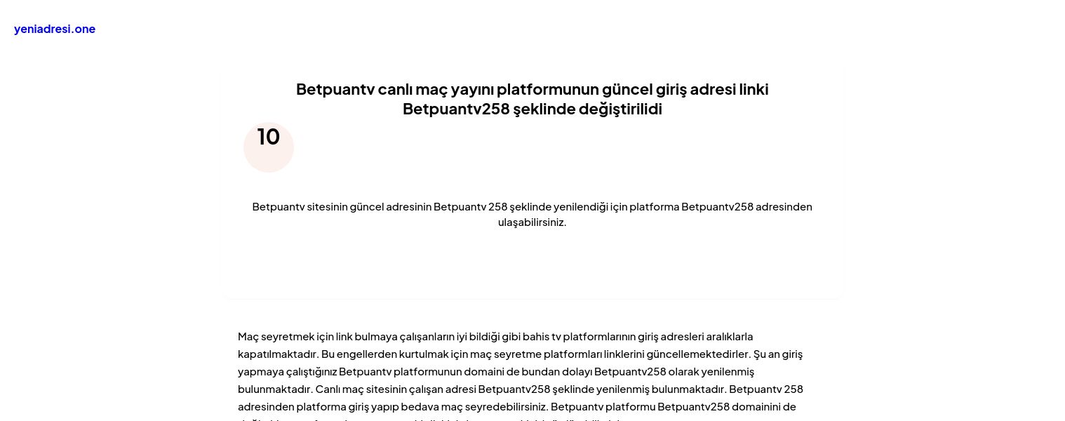 Betpuantv canlı maç yayını platformunun güncel giriş adresi linki Betpuantv258 şeklinde değiştirilidi - Ekran Görüntüsü