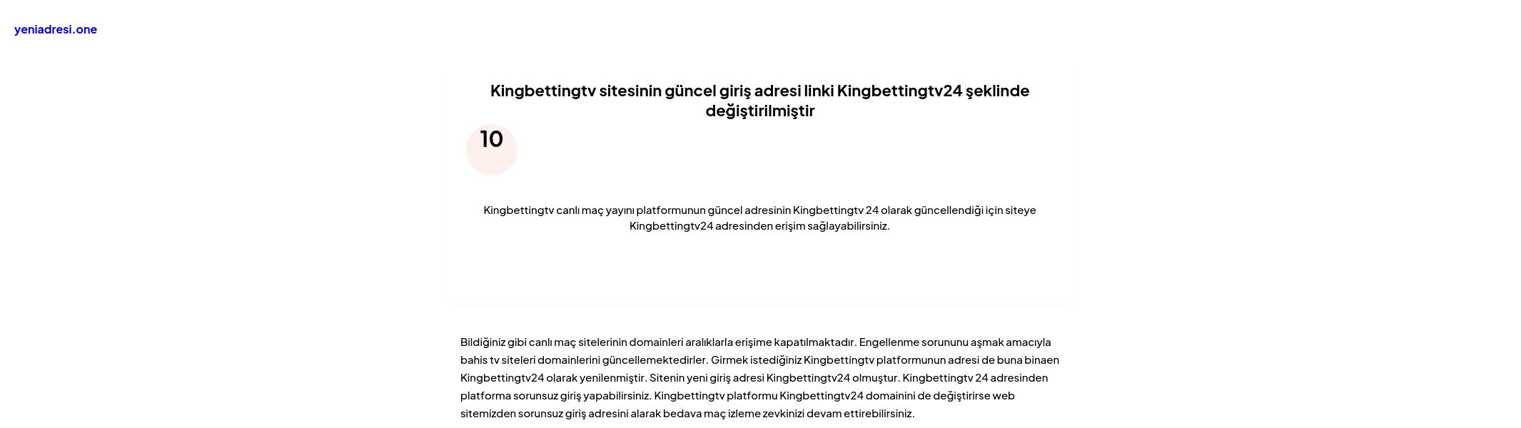 Kingbettingtv sitesinin güncel giriş adresi linki Kingbettingtv24 şeklinde değiştirilmiştir - Ekran Görüntüsü