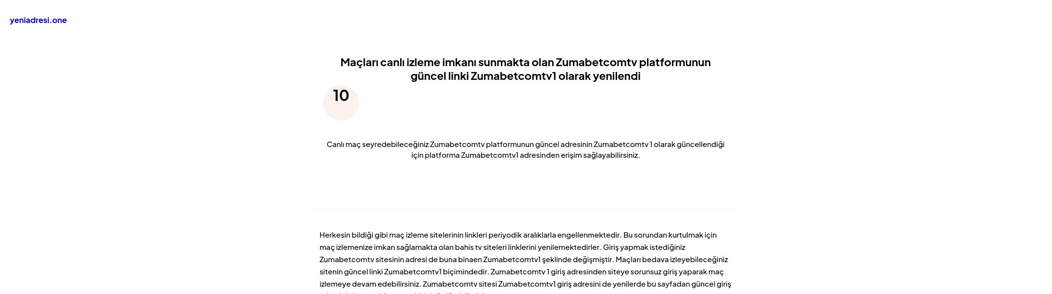 Maçları canlı izleme imkanı sunmakta olan Zumabetcomtv platformunun güncel linki Zumabetcomtv1 olarak yenilendi - Ekran Görüntüsü