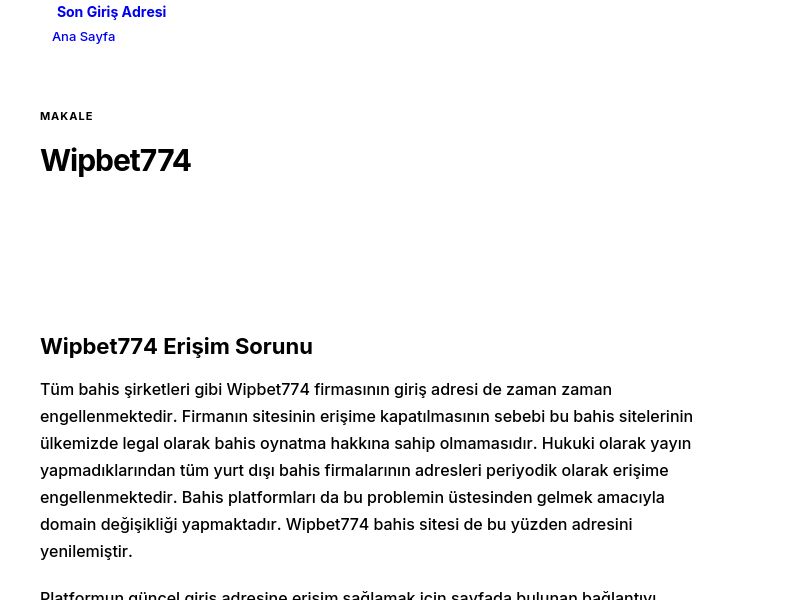 Wipbet774 - Son Giriş Adresi - Ekran Görüntüsü