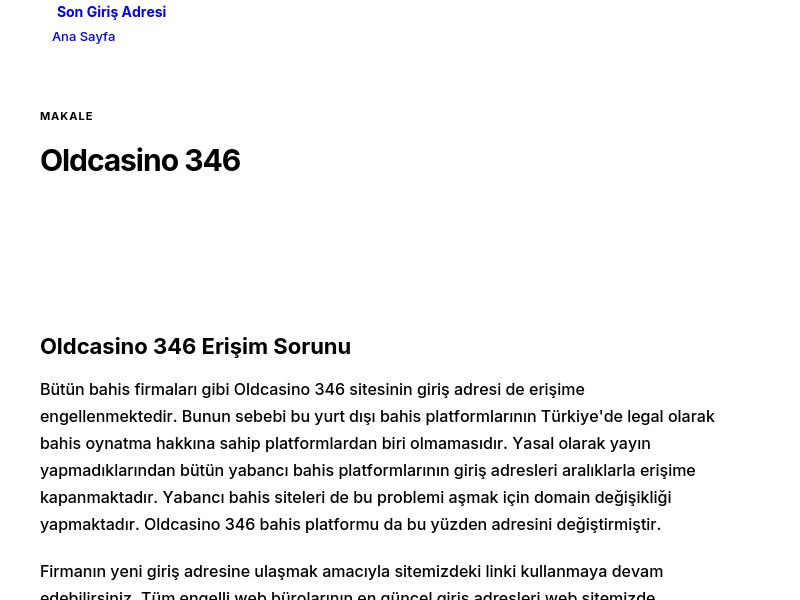 Oldcasino 346 - Son Giriş Adresi - Ekran Görüntüsü