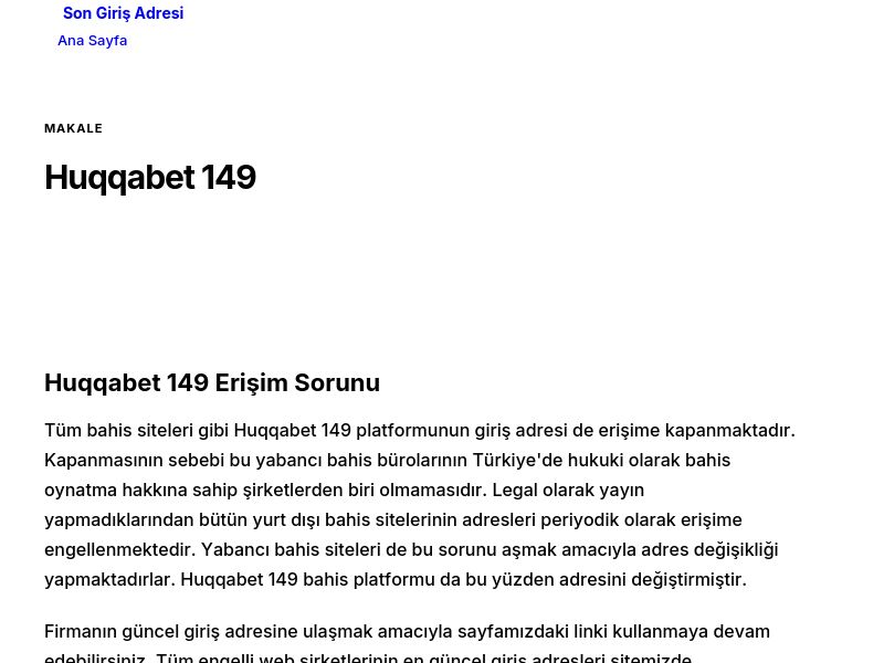 Huqqabet 149 - Son Giriş Adresi - Ekran Görüntüsü