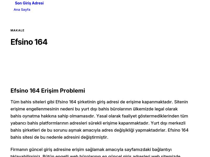 Efsino 164 - Son Giriş Adresi - Ekran Görüntüsü