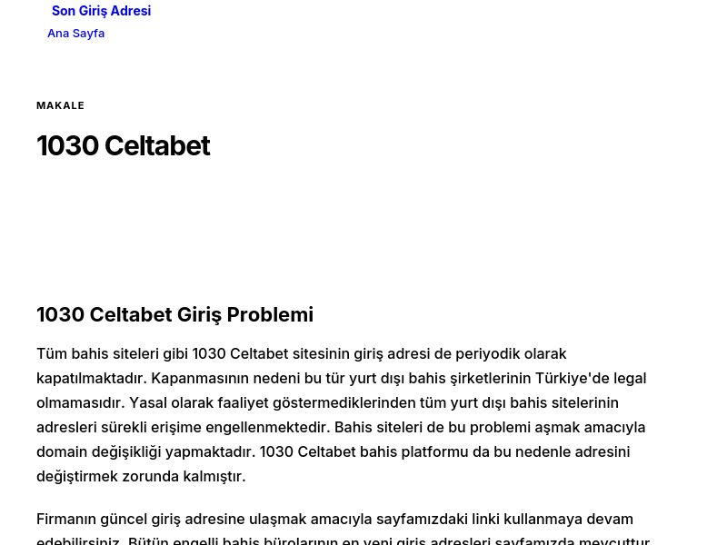 1030 Celtabet - Son Giriş Adresi - Ekran Görüntüsü