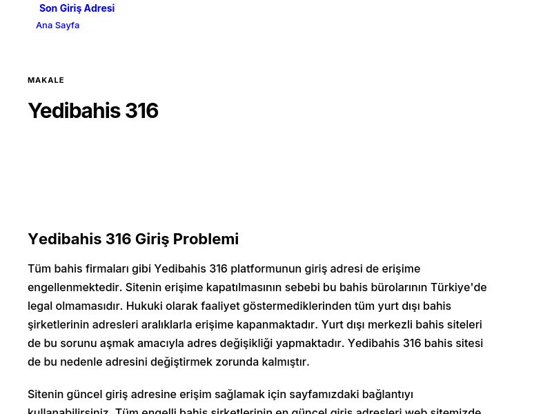 Yedibahis 316 - Son Giriş Adresi - Ekran Görüntüsü