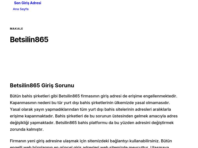 Betsilin865 - Son Giriş Adresi - Ekran Görüntüsü