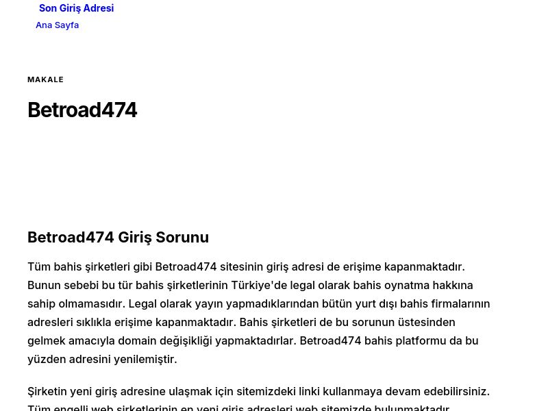 Betroad474 - Son Giriş Adresi - Ekran Görüntüsü