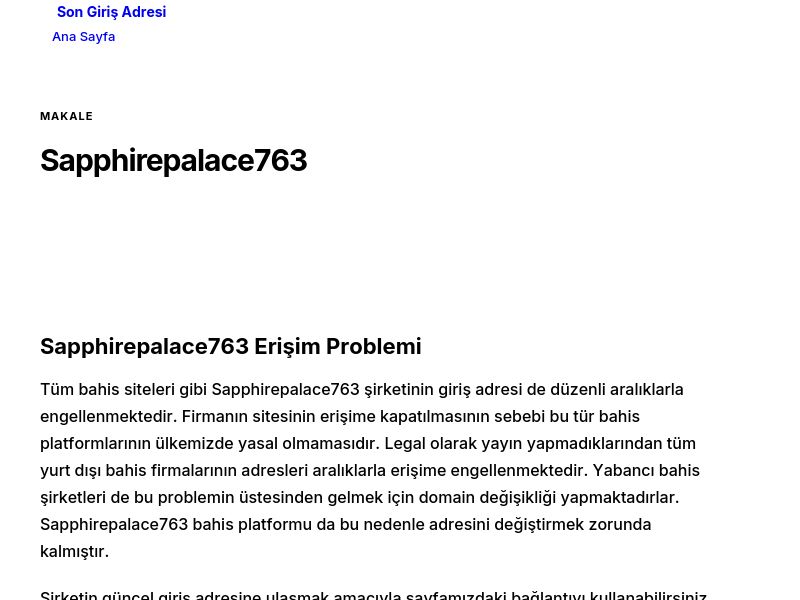 Sapphirepalace763 - Son Giriş Adresi - Ekran Görüntüsü
