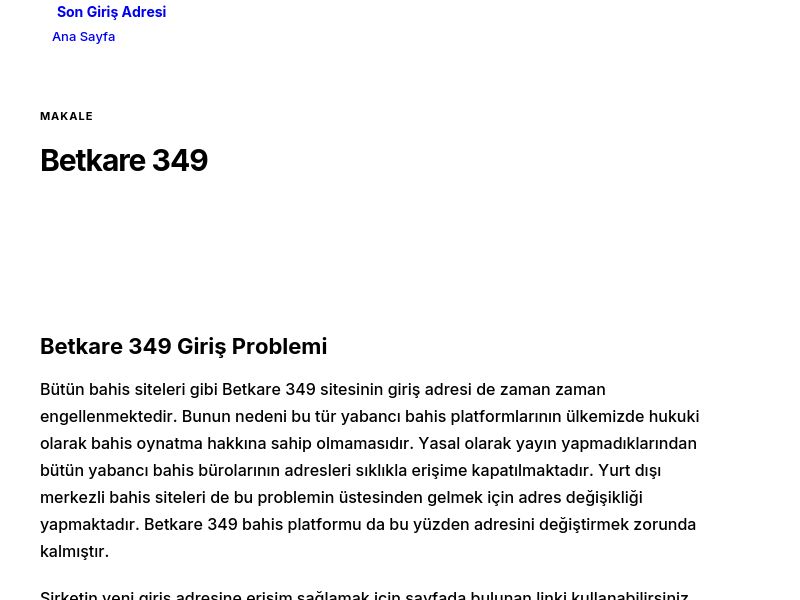 Betkare 349 - Son Giriş Adresi - Ekran Görüntüsü