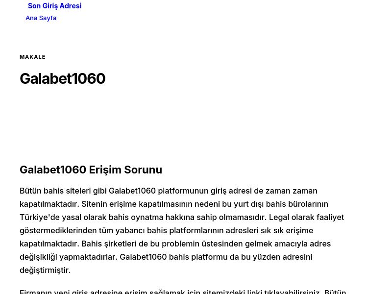 Galabet1060 - Son Giriş Adresi - Ekran Görüntüsü