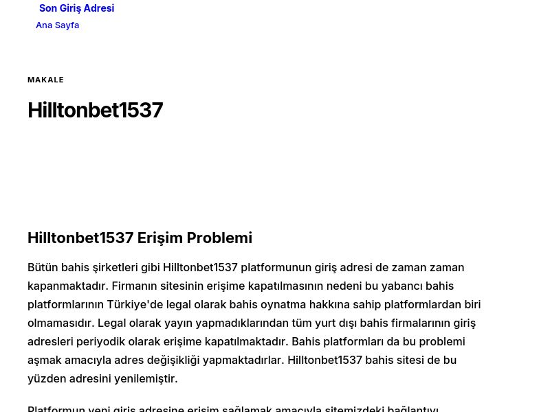 Hilltonbet1537 - Son Giriş Adresi - Ekran Görüntüsü