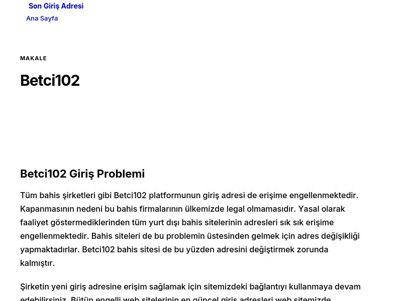 Betci102 - Son Giriş Adresi - Ekran Görüntüsü