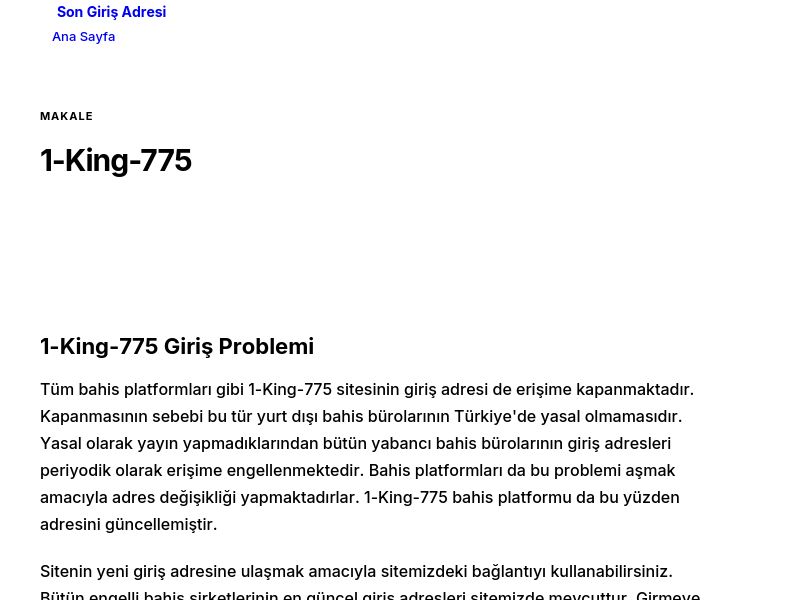1-King-775 - Son Giriş Adresi - Ekran Görüntüsü