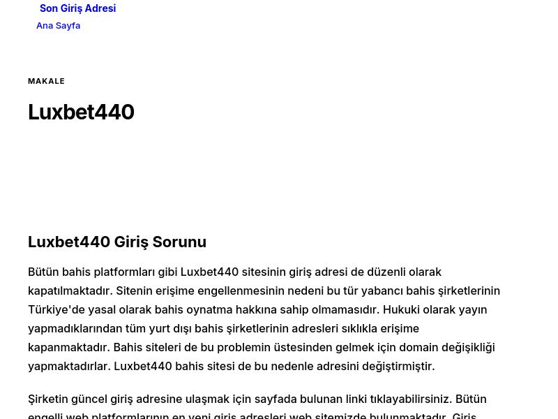 Luxbet440 - Son Giriş Adresi - Ekran Görüntüsü