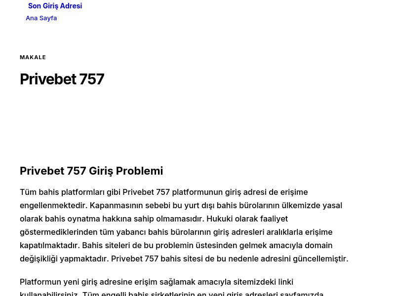 Privebet 757 - Son Giriş Adresi - Ekran Görüntüsü